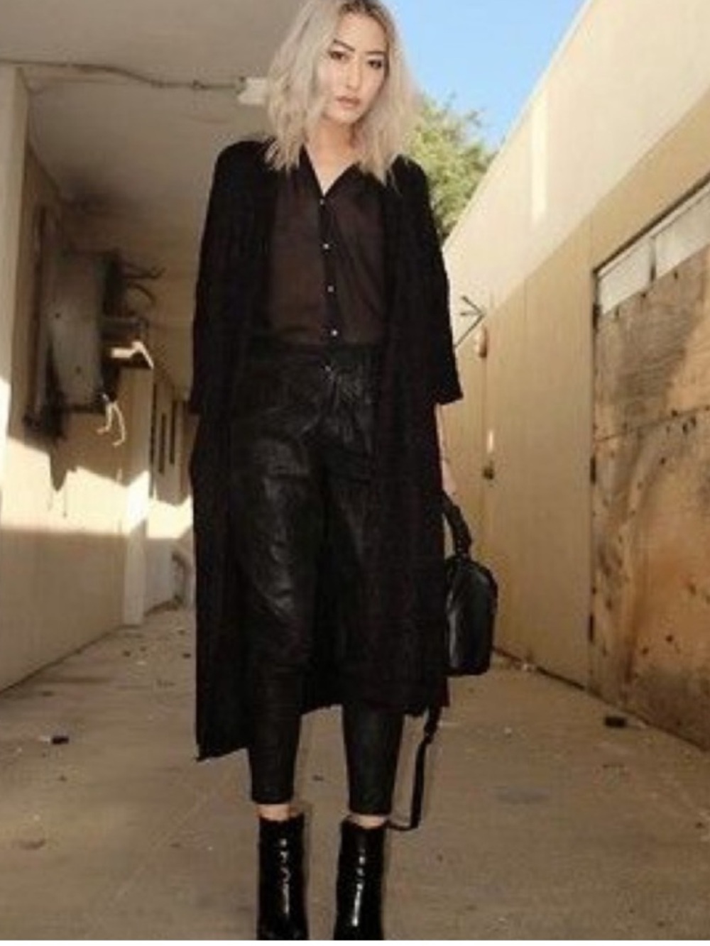 Helmet Lang Lamb Suede Brushed Stretch-Leather Slouchy Tapered Pants Size 2